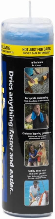 the absorber® Large 27-Inch x 17-Inch, Blue - Synthetic Premium Drying Chamois Cloth for Car - Super Absorbent, Scratch-Free and Washable