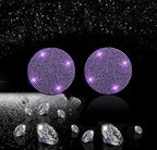 2pcs Bling Car Cup Holder Coaster, 2.75 inch Anti-Slip Shockproof Universal Car Coasters Insert Bling Crystal Rhinestone Automotive Interior Accessories for Women (2 pcs, Purple Violet)