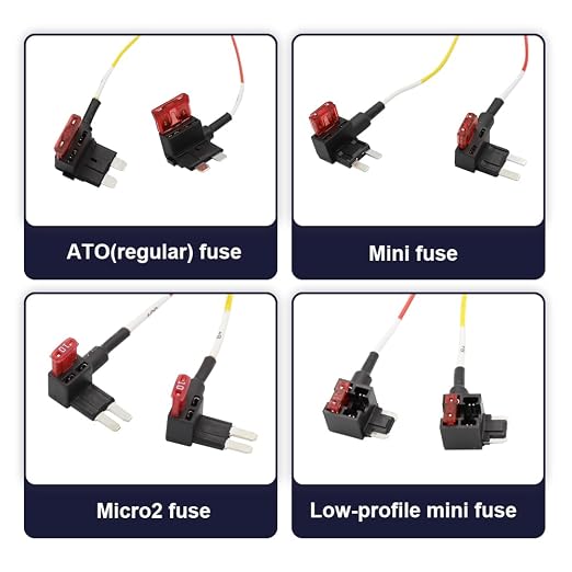 Fuse Box Cable Hardwire Kit, 4 in 1 ATO (Regular), Mini, Micro, Low-Profile Mini, 2Pcs Each
