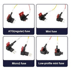 Fuse Box Cable Hardwire Kit, 4 in 1 ATO (Regular), Mini, Micro, Low-Profile Mini, 2Pcs Each