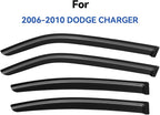 Window Visors Rain Guards for 2006 2007 2008 2009 2010 Dodge Charger, Out-Channel Window Vent Wind Deflectors Visors Shades for 06-10 Charger