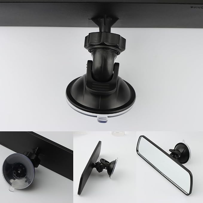 Interior Rear View Mirror with adhesive Suction Cup, Blind Spot Checker for Driving Test, Stick on Universal Inside Rearview Mirror with Wide Angle Mounted on Windshield(7.87 x 2.36 inch)