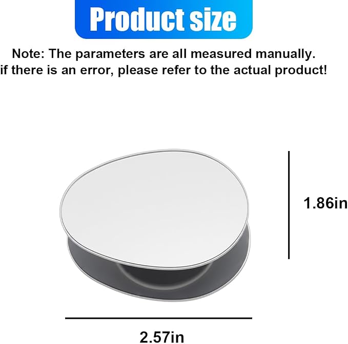 2PCS Blind Spot Car Mirror - HD Glass Frameless Convex Car Side Mirror Blindspot - 360° Adjustable Wide-Angle Rear View Auxiliary Mirrors with Self Adhesive for Cars SUVs Trucks RVs(Ellipse)