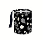 Portable Reusable Waterproof Car Trash Bin, Multipurpose Vehicle Organizer, Road Trip Essentials (Leaves and Flowers)