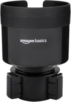 Car Cup Holder Expander with Adjustable Base, Securely Holds Large Bottles 3.4 to 3.8 in Diameter, Compatible with Yeti, Hydro Flask, Easy Installation, Black