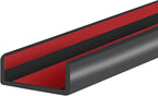 Rubber Edge Trim, Self-Adhesive U Shaped Edge Protector for Plywood, Cabinet, 1-5/8" Wood Edge Banding, Flexible Furniture Repair, EPDM Material, Fit 1-5/8"(41mm), Length 20Ft, Black