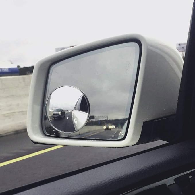 2 Pack 3" Blind Spot Mirrors for Trucks, Van, SUV, Large Vehicle - Aluminum Frame Glass Convex Rear View Blind Spot Mirrors