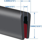 Rubber Edge Trim, Self-Adhesive Rubber Edge Protector for Sheet Metal, EPDM Material, Fit 3/32"(2.0mm), Length 20Ft, Black Color, U Channel Edge Trim