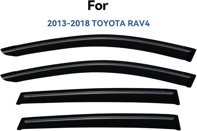 Window Visors Rain Guards for 2013-2018 Toyota Rav4, Out-Channel Window Vent Wind Deflectors Visors Shades for 13-18 Toyota Rav4