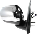 2 Piece Driver and Passenger Side Mirror Assembly Set Electric Adjustment Heated No Memory Chrome Compatible with 2007-2009 Chrysler Aspen CH1320285 CH1321285