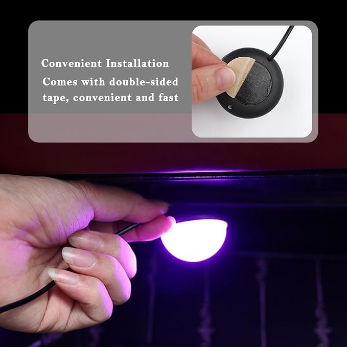 4-in-1 Car LED Lights Interior with USB Port,Ambient Neon Car Door Lights Kit for CCar Decor,Party,Music,Gift,Universal CCar Pedal Light Interior Accessories for Wonmen & Men (Ice Blue)