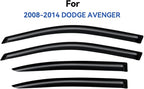 Window Visors Rain Guards Shield for 2008-2014 Dodge Avenger, Out-Channel Window Vent Wind Deflectors Visors Shades for 08-14 Dodge Avenger