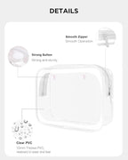 4 Pack Clear Bogg Beach Makup Bag Accessories with 3 Pack Insert Hooks for Bogg Bags, Clear Bogg Makeup Pouches Phone Holder for Bogg Bags Divider Storage Inner Compatible Pouch Travel Cosmetic Bag