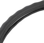 Black Genuine Leather Steering Wheel Cover Large 15.5 to 16 inch