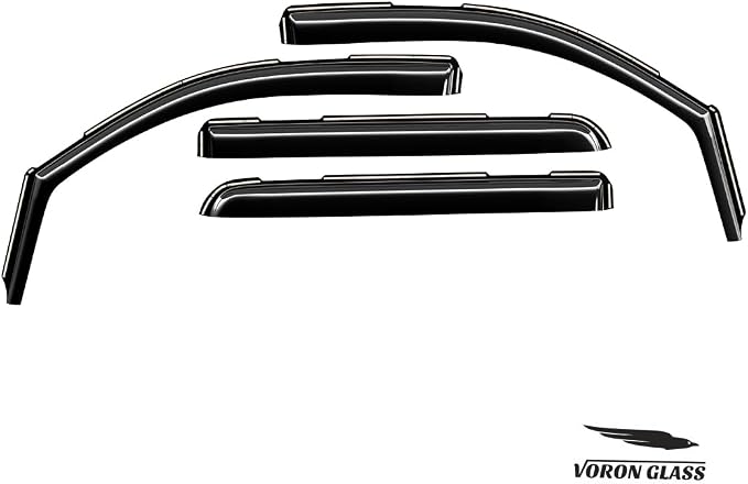 Voron Glass in-Channel Extra Durable Rain Guards for Trucks GMC Sierra 2500HD/3500HD 2015-2019 Crew Cab, Window Deflectors, Vent Window Visors, 4 Pieces - 200445