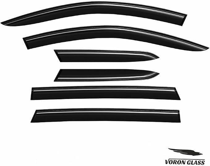 Voron Glass Tape-on Extra Durable Rain Guards for Hyundai Santa Fe 2019-2023, Window Deflectors, Vent Window Visors, 6 Pieces - 100834