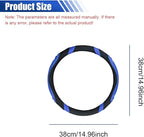 Car Steering Wheel Cover, 15 Inch Leather Anti-Slip Breathable Automotive Steering Wheel Protector, Universal Heat Resistant Vehicle Interior Accessories Cars, SUVs, Trucks(Blue)