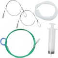 Auto Sunroof Drain Cleaning Tool, 118 Inch Long Flexible Pipe Cleaner with Syringe Hose and Soft Drain Brush, Car Tube Dredging Brush for Drains Holes, Sewers, Windshields (White)