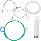Auto Sunroof Drain Cleaning Tool, 118 Inch Long Flexible Pipe Cleaner with Syringe Hose and Soft Drain Brush, Car Tube Dredging Brush for Drains Holes, Sewers, Windshields (White)