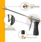 High-Pressure Hose Nozzle Gun with 100cc Soap Dispenser, Metal Car Wash Sprayer for Car Cleaning, Solar Panel/Wall/Window Washing & Garden Watering (Foam Gun B)