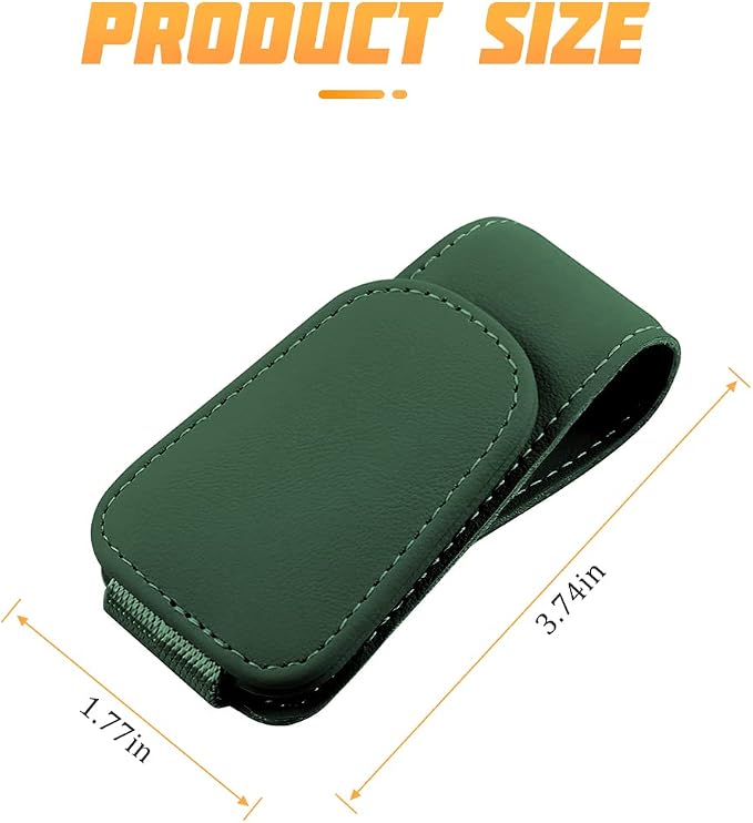 Sunglasses Holders for Car Sun Visor, Leather Eyeglasses Hanger Mounter, Magnetic Glasses Holder and Ticket Card Clip, Auto Interior Accessories Universal for SUV Pickup Truck