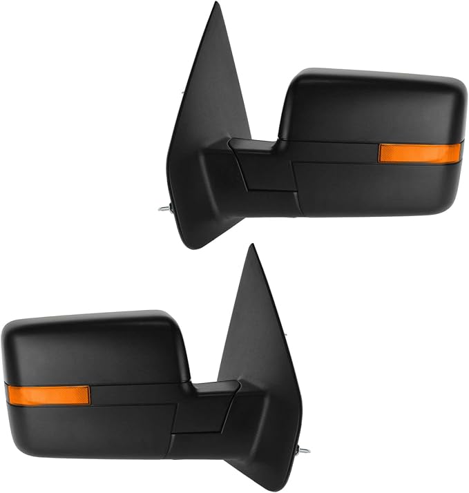 2 Piece Driver and Passenger Side Mirror Assembly Set Electric Adjustment Non-Heated No Memory Textured Compatible with 2004-2014 Ford F150 FO1320233 FO1320348 FO1320408 FO1321233 FO1321348