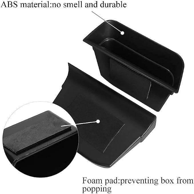 4PCS Door Grab Tray Door Organizer Compatible with Ford Explorer 2020 2021 2022 2023 2024 2025 Armrest Phone Container Handle Insert ABS Tray Storage Box Glove Pallet
