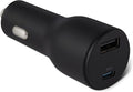 Fast-Charging Car Charger, Dual-Port, 1 USB-C + 1 USB-A, 48W, Black