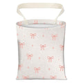 Cute Car Trash Can, Hanging Canvas Car Back Seat Organizer and Storage Bag, Funny Car Trash Bag for Travelling, Outdoor Cute Small Bow