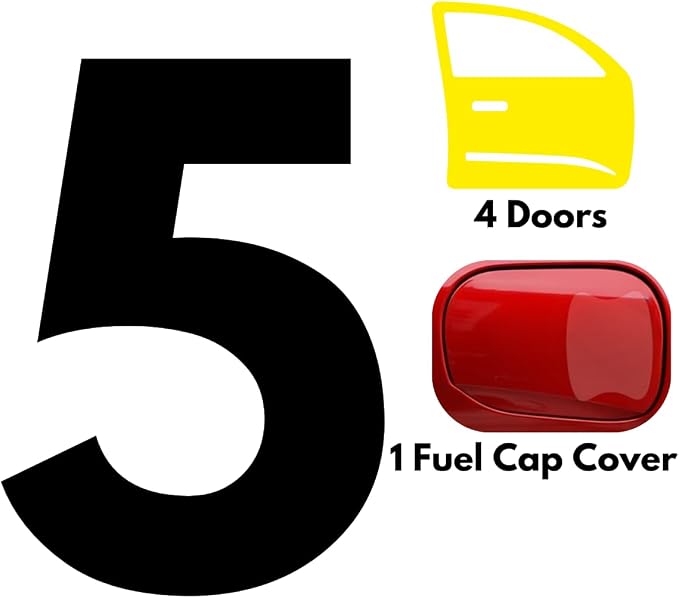 5 Pack Car Accessories Car Cover Door Handle Cup Protector Clear Film | Made with Paint Protection Film Self-Healing Decal Anti Scratch Guard | Universal Fit Vehicles, SUV, Truck