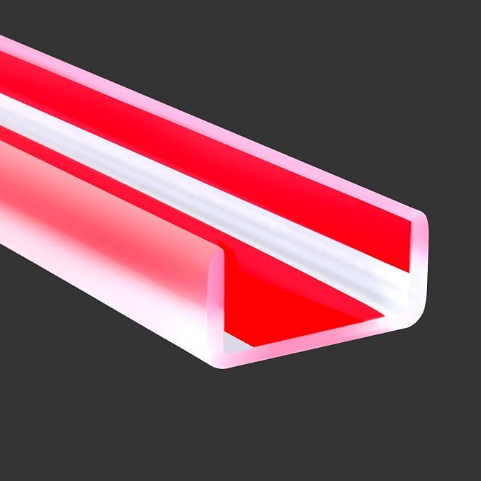 Clear Rubber Edge Trim, Self-Adhesive Transparent Edge Trim, 1-1/4"(32mm) Edge Protector for Shelves, Flexible Silicone Rubber Material, Wide U Channel Edge Guards