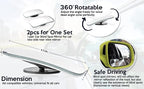 2-Piece Rectangle-Shaped Automobile Rear Blind Spot Mirror, 360 Rotating Design, Wide Angle Convex Rearview Mirror for Car, Truck, Van