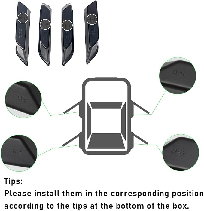 Door Handle Storage Box Container for Ford Bronco 2021 2022 2023 2024 2025 Car Interior Accessories, ABS Front and Rear Door Side Armrest Phone Pocket Organizer Insert Glove Pallet 4PCS