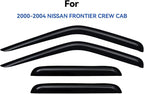Window Visors Rain Guards for 2000 2001 2002 2003 2004 Nissan Frontier Crew Cab, Out-Channel Window Vent Wind Deflectors Visors Shades for 00 01 02 03 04 Frontier