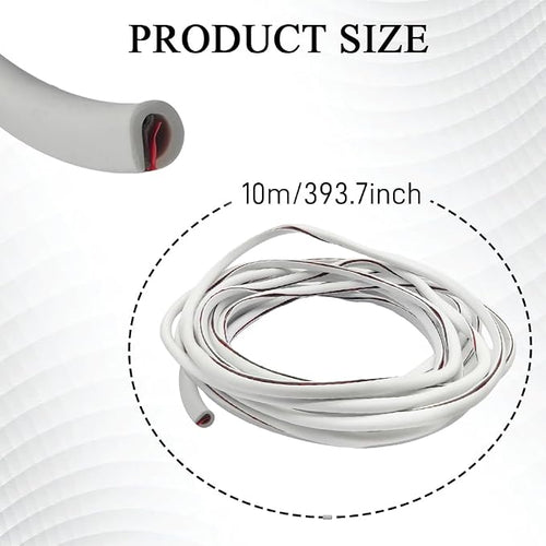 16.4Ft Car Door Edge Guards, Car Door Protector, Anti-Collision Automotive Entry Trim Molding Guard, No Glue Auto Exterior Edge Trim Protective Strip for Most Vehicles (White, 5M)