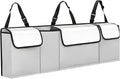 Car Trunk Organizer, Backseat Hanging Large Storage with Adjustable Straps,Waterproof PVC Collapsible Cargo Bag, Car Interior Accessories for Auto SUV MPV (White)