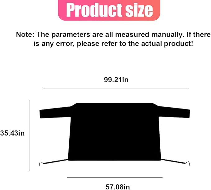 Car Rear Windshield Snow Ice Cover, Oxford Waterproof Auto Sun Shade, 57'' × 35'' Vehicle Windproof Protect Cover, Winter Frost Automotive Exterior Accessories for SUV, Sedan, Truck (Rear)