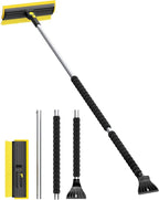 2025 Extra Long 55.7" Ice Scrapers for Car Windshield Multi-Functional Detachable Car Ice Scraper with Foam Grip and 270° Pivoting Brush Head Snow Brush for SUV Truck Auto(Yellow)