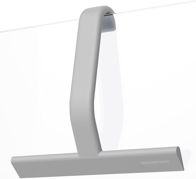 JustHang Shower Squeegee for Glass Doors, All-One-Piece Award-Winning Silicone Squeegee with Built-in Hook for Bathroom, Window, Mirror, Tile Wall, Car, Streak-Free Cleaner Tool,10-Inch Gray