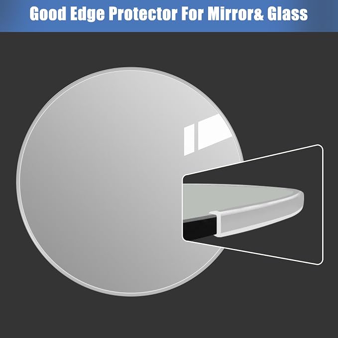 Clear Rubber Edge Trim, Flexible Baby Proof Edge Protector, 1/4" U Channel Edge Trim, Self-Adhesive Edge Guards for Plywood, Glass, Flexi-Glass, 10Ft, Transparent Color