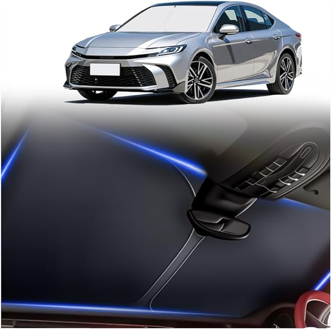 Car Windshield Sun Shade Compatible with Toyota Camry 2025-2026,Oxford Cloth Sun Shade for Car Windshield with Foldable Design,Windshields Cover Suns Shades for Blocking Heat with Storage Bag