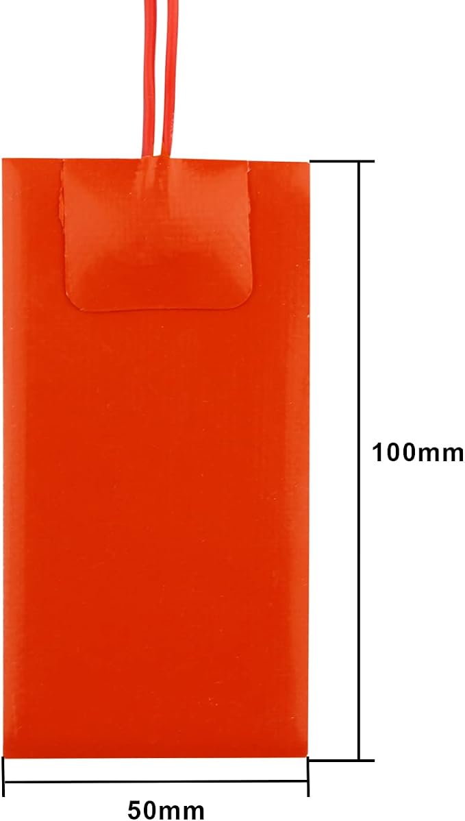 4PCS 12V 15W Silicone Heating Pad Rubber Flexible Heater Mat 50mm X 100mm