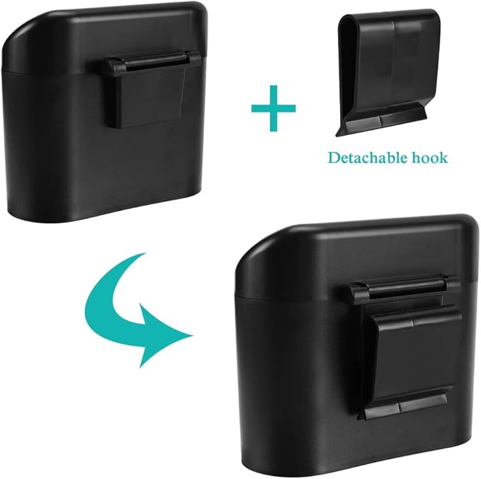 Car Trash Can with Lid, Mini Auto Dustbin Garbage Organizer Holder 2 Packs, Automotive Storage Container Bin with 60 Pcs Bags for Vehicle, Home, Office