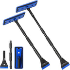 36" Car 3-in-1 Snow Brush, Detachable Extendable Vehicle Windshield Ice Frost Scraper with Ergonomic Foam Grip Handle, Automotive Snow Removal Tools, Universal for SUV RV Truck (Blue) | Detachable Extendable Vehicle Windshield Ice Frost Scraper with Er...