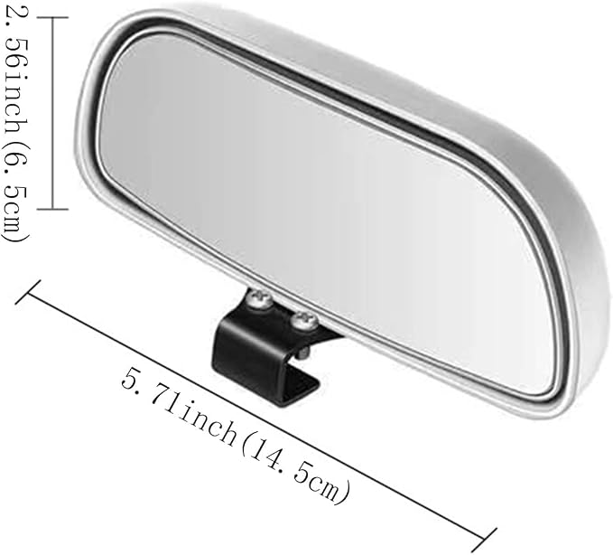 Blind Spot Mirror, Wide Angle HD Glass Rearview Mirror Adjustable Universal for Cars SUV and Trucks, 5.7inch*2.5inch, Sliver