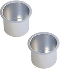 GSE Games & Sports Expert Jumbo Aluminum Cup Holder, Drop-in Cup Holder for Casino Poker Tables, Work Desks, Boats, RVs, Cars & Trucks (Silver, 2-Pack)