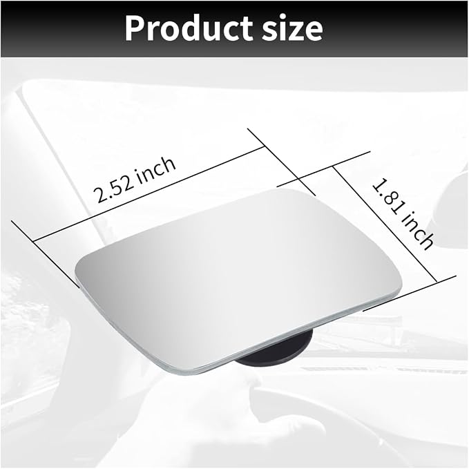 ZIMISI Rectangle Blind Spot Car Mirror, 2.5" HD Glass Wide Angle Convex Mirror with Adjustable Stick, 360 Degree Frameless Rear View Mirrors for Car, SUV,Truck (Rectangular)