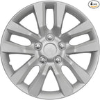 (4-Pack) Premium 16 Inch Rim Wheel Cover Hubcaps for Cars Trucks SUVs Vans, Direct OEM Replacement Universal Fit Snap-On ABS Hubcaps 16 inch Wheel Covers - Set of 4 Hub Caps - 10-Spokes Silver