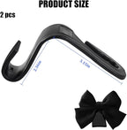2PCS Car Seat Headrest Hook, Cute Bow Backseat Hanger Holder for Purse Bag Handbag Coat, Auto Interior Seat Back Grocery Storage Organizer Hook, Universal for Vehicles (Black)
