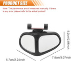YoRise 2PCS Car Blind Spot Mirrors, 360° Adjustable Wide Angle Auxiliary Rear View Mirror, HD Glass Side Mirror Blindspot, Universal Car Convex Mirrors for Most Vehicles (Black)